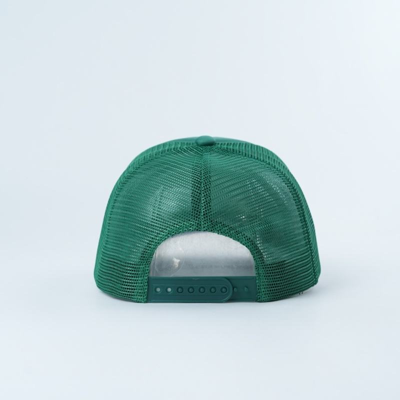 Green Holy Ghost 5 Panel Mesh Trucker Cap with Pink 3D Puff Lettering and Rope Detail