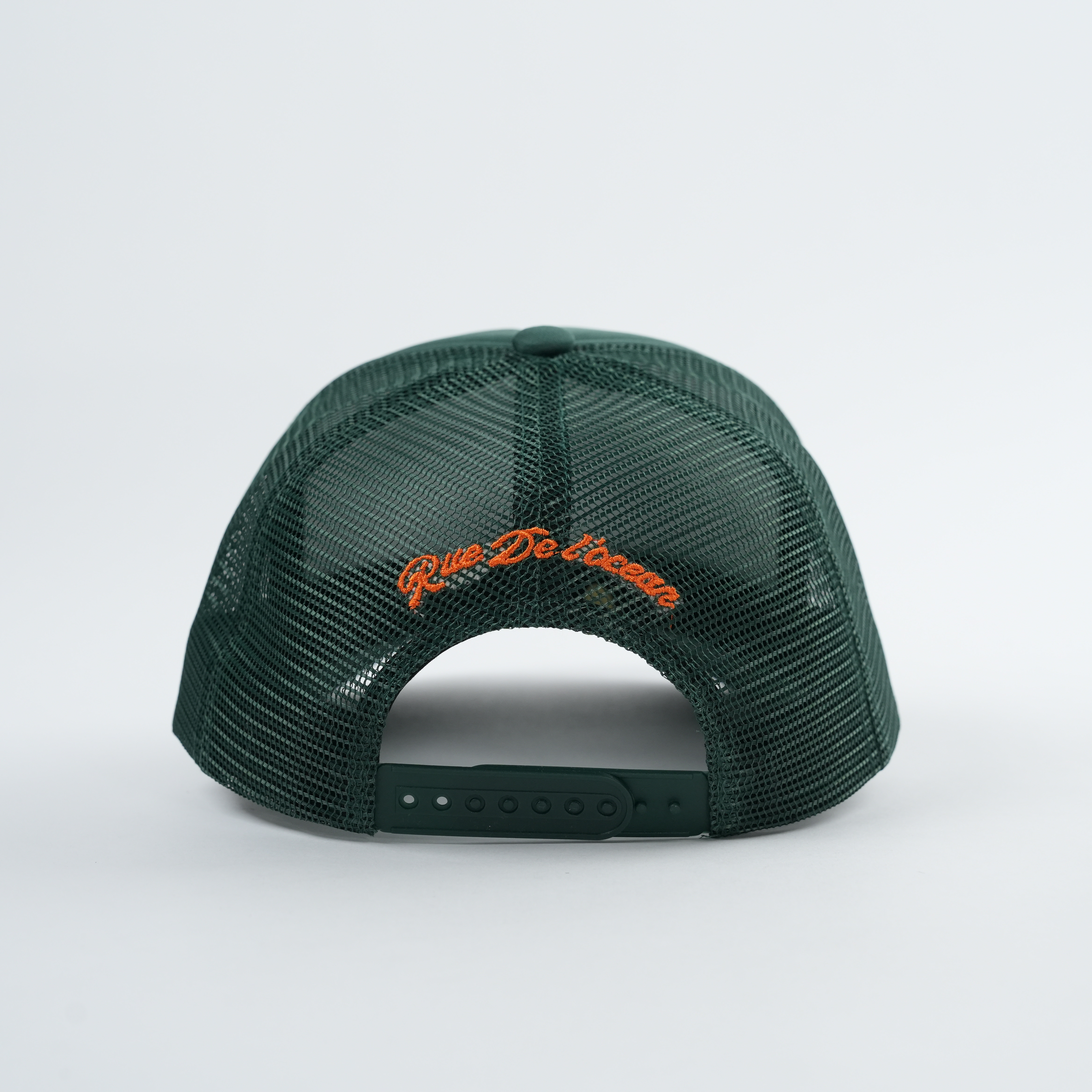 Forest Green Foam-Mesh Trucker Cap with Raised Orange Slogan