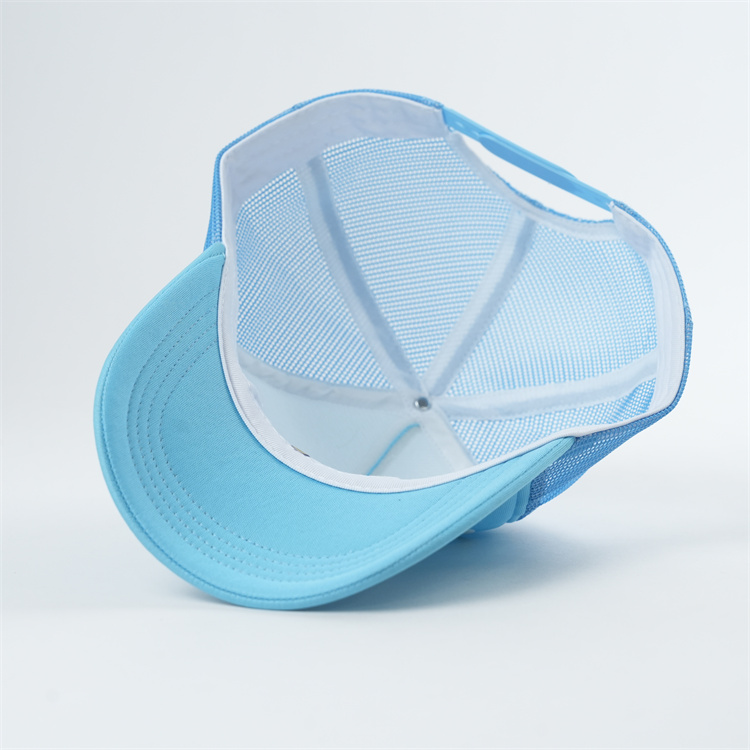 Sky Blue Cash Is King Foam Mesh Trucker Cap with Raised White Lettering