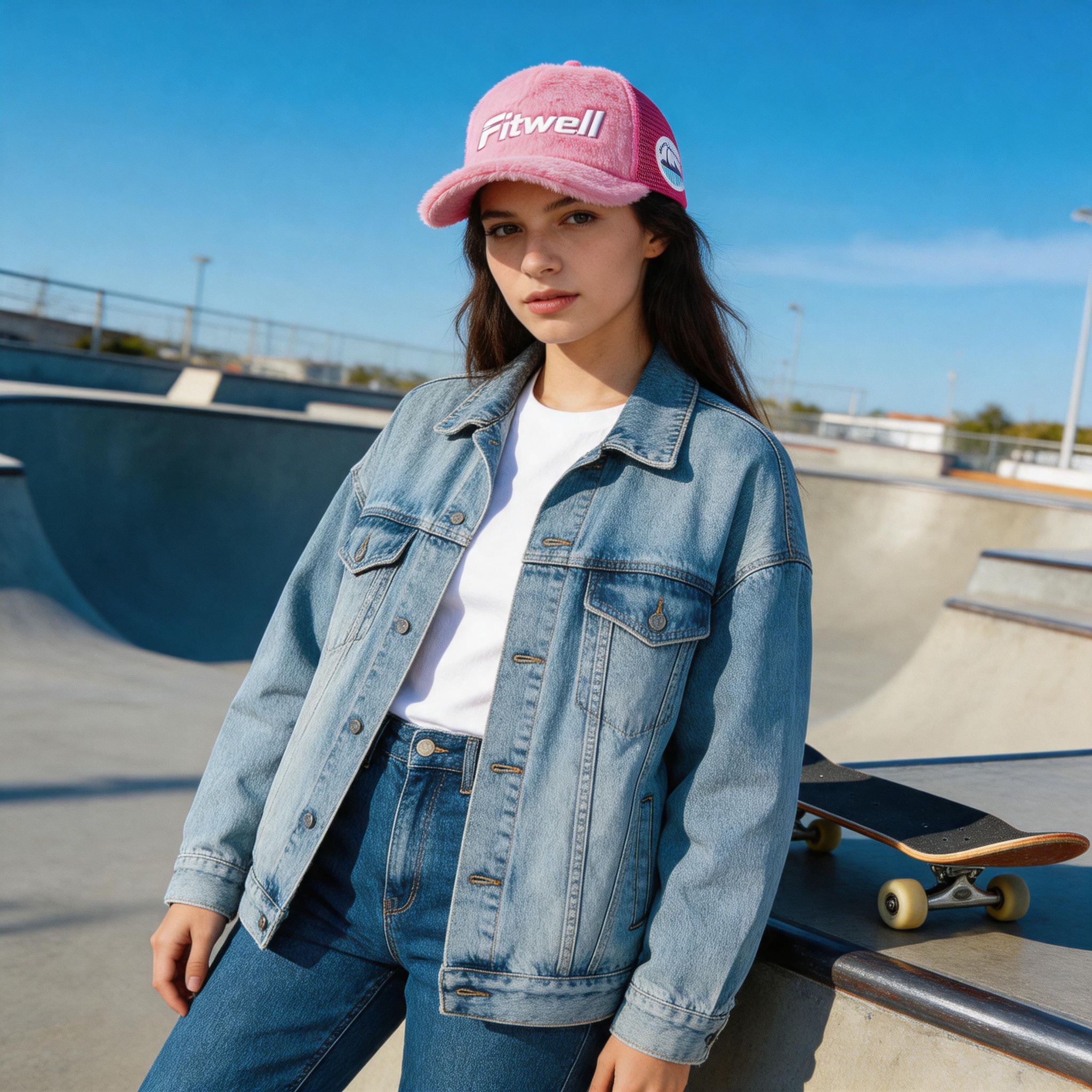 Self Made Self Paid Plush Velvet Mesh Trucker Cap with Embroidered Front Logo and Side Patch – Pink Red Black Blue