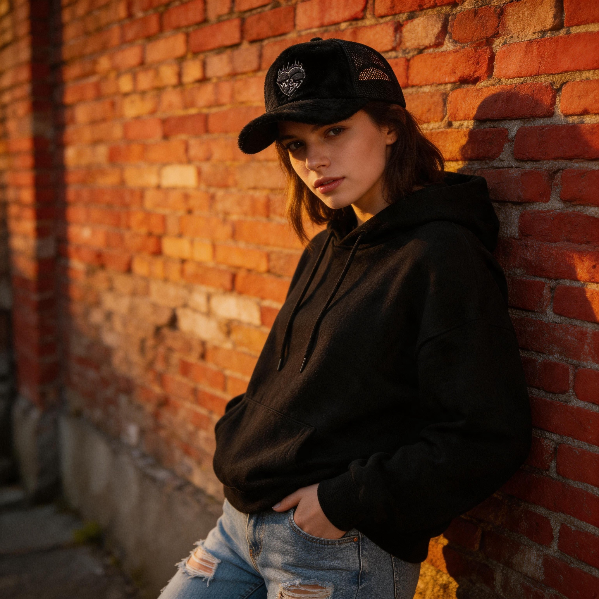 Colorful Velvet Mesh Trucker Hat with Skull Embroidered Logo
