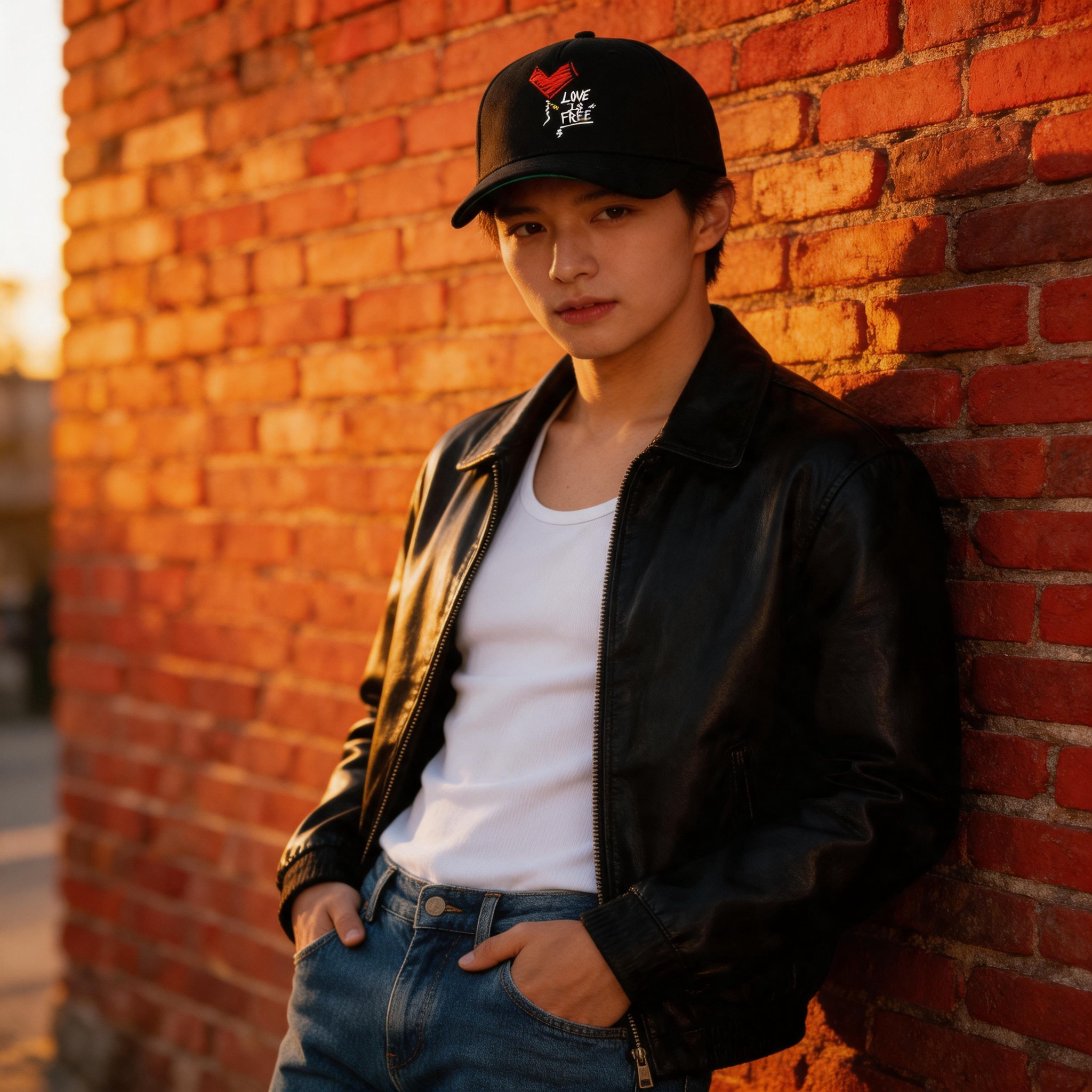 Black Cotton Twill Baseball Cap with 3D Embroidered Logo Adjustable Casual Hat
