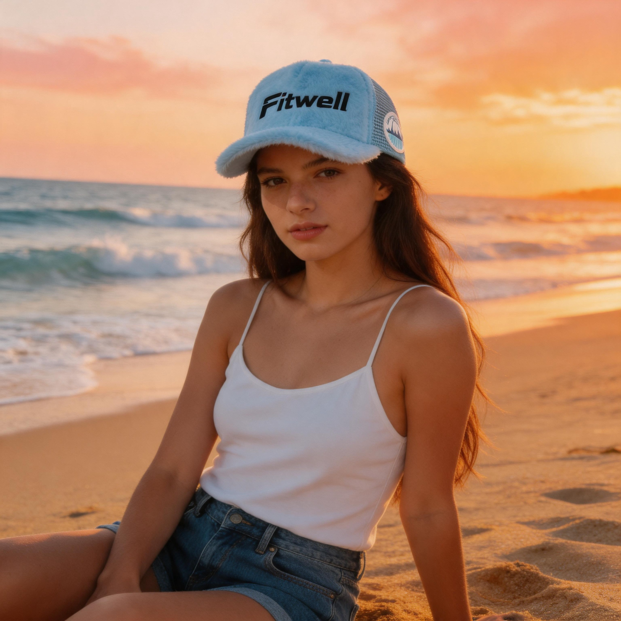 Self Made Self Paid Plush Velvet Mesh Trucker Cap with Embroidered Front Logo and Side Patch – Pink Red Black Blue