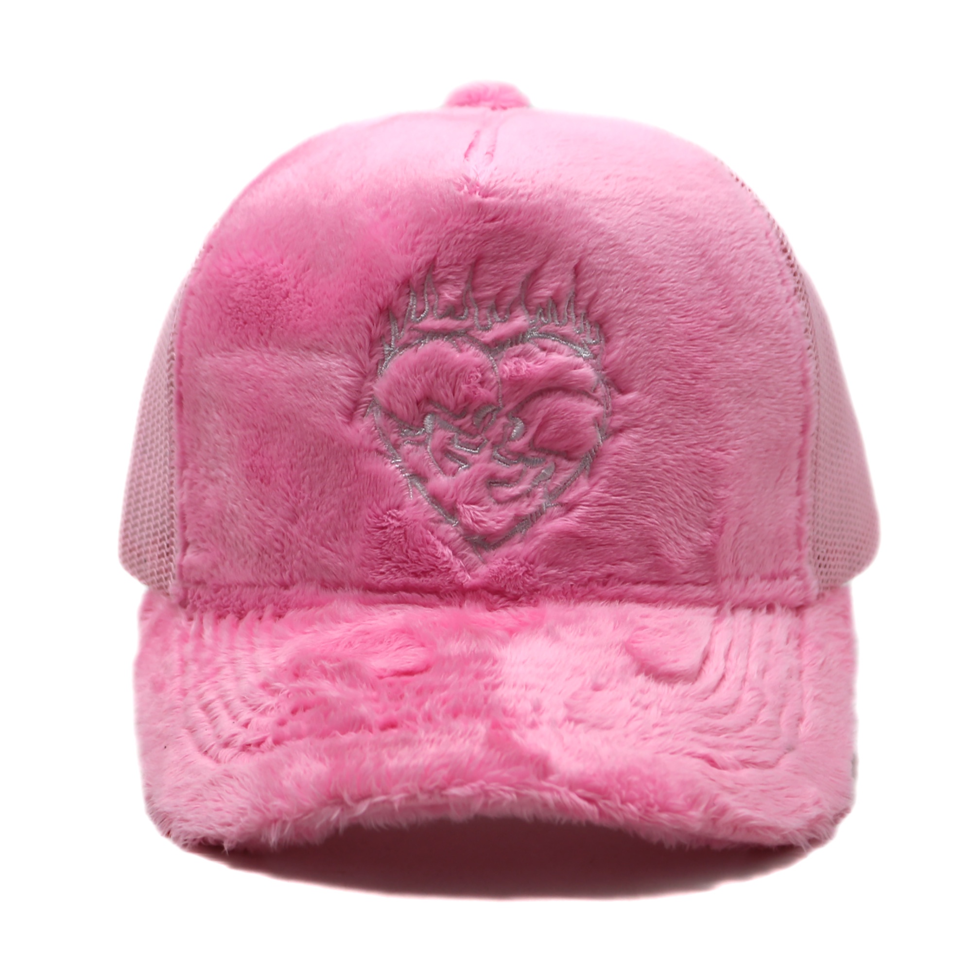Colorful Velvet Mesh Trucker Hat with Skull Embroidered Logo
