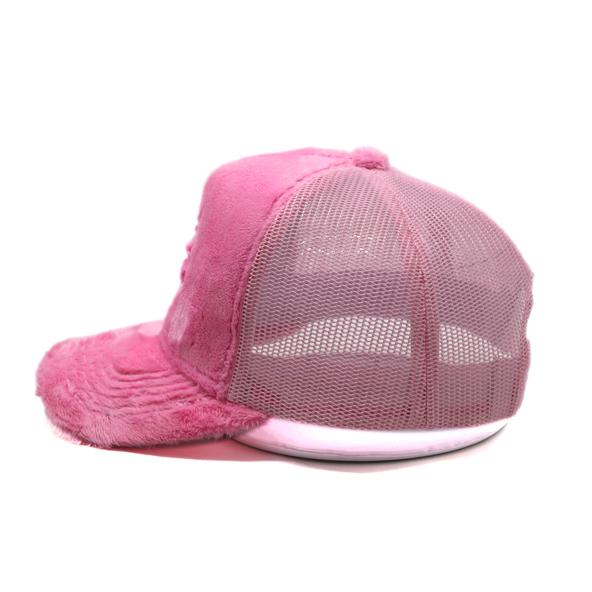 Colorful Velvet Mesh Trucker Hat with Skull Embroidered Logo
