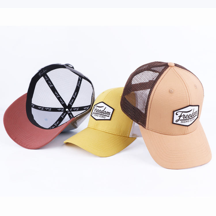 Pastel Color-Block Trucker Caps with Heritage Woven Badge