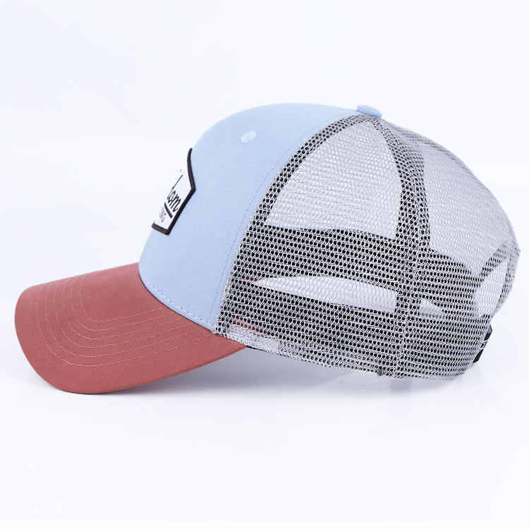 Pastel Color-Block Trucker Caps with Heritage Woven Badge