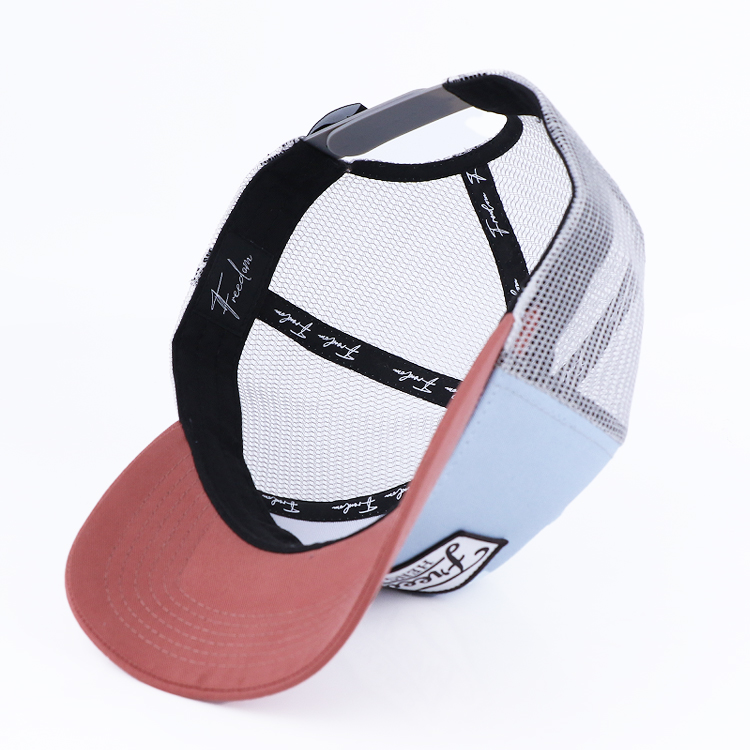 Pastel Color-Block Trucker Caps with Heritage Woven Badge