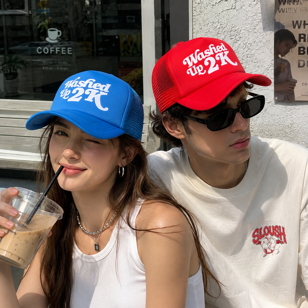 Washed Up 2K Retro Five-Panel Mesh Trucker Cap