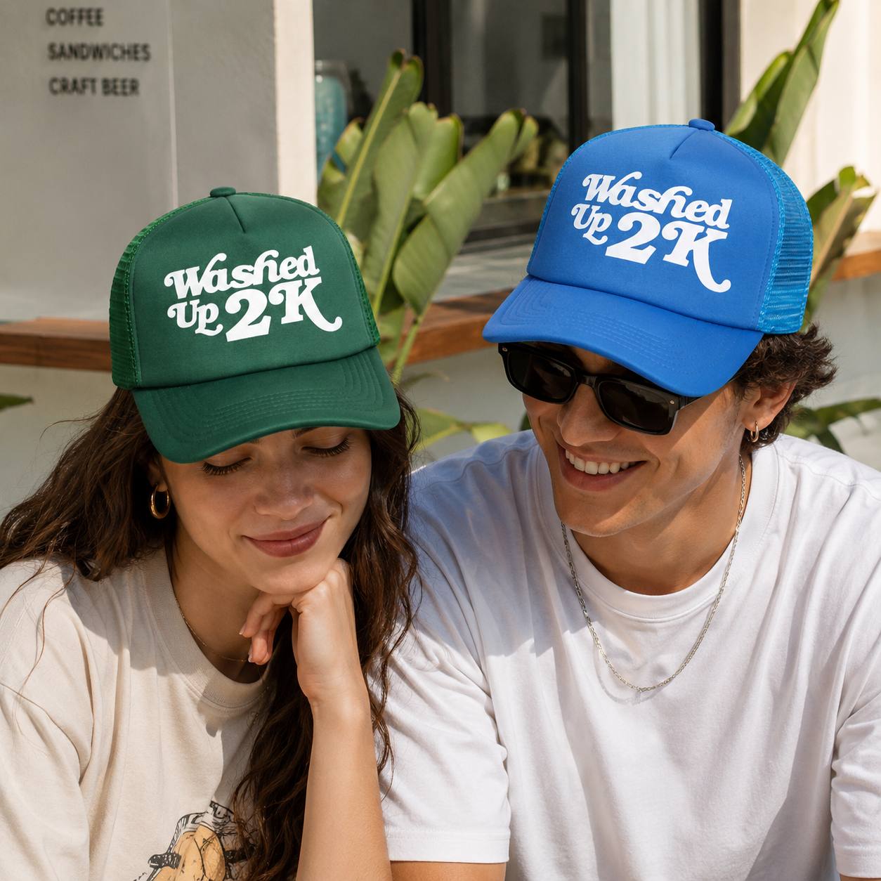 Washed Up 2K Retro Five-Panel Mesh Trucker Cap