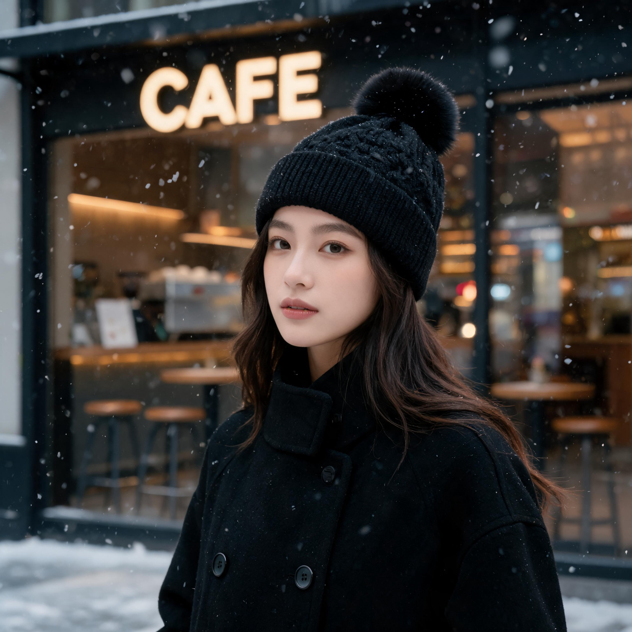 Women Men Winter Cable Knit Beanie Hat with Faux Fur Pom Pom Soft Warm Cuffed Design