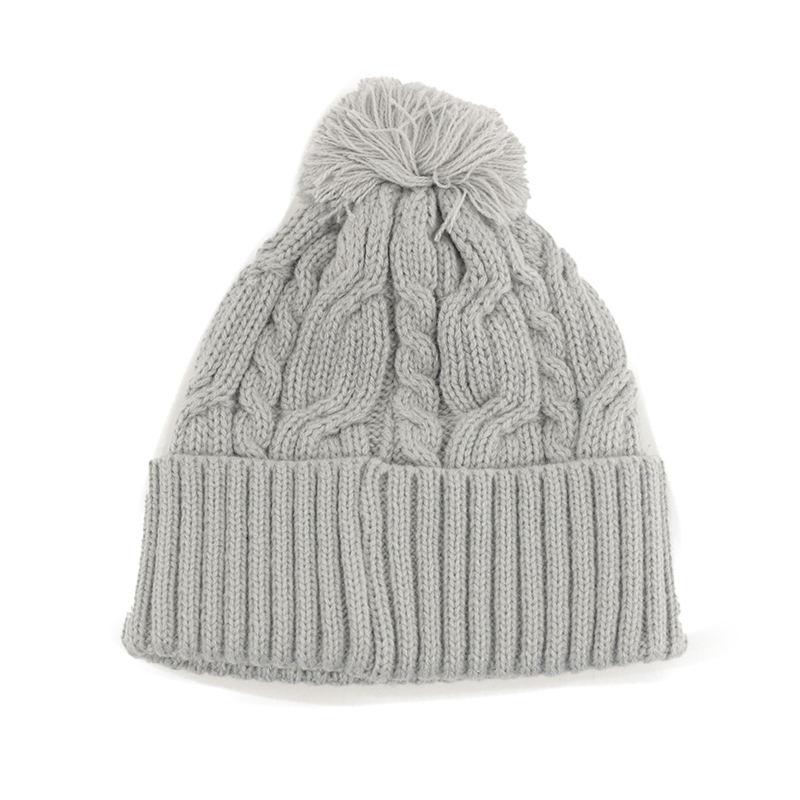 Women's Cable Knit Winter Pom Pom Beanie