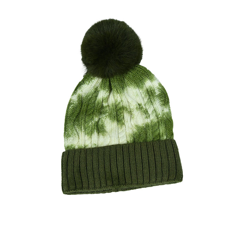 Winter Cable Knit Pom Pom Beanie Hat