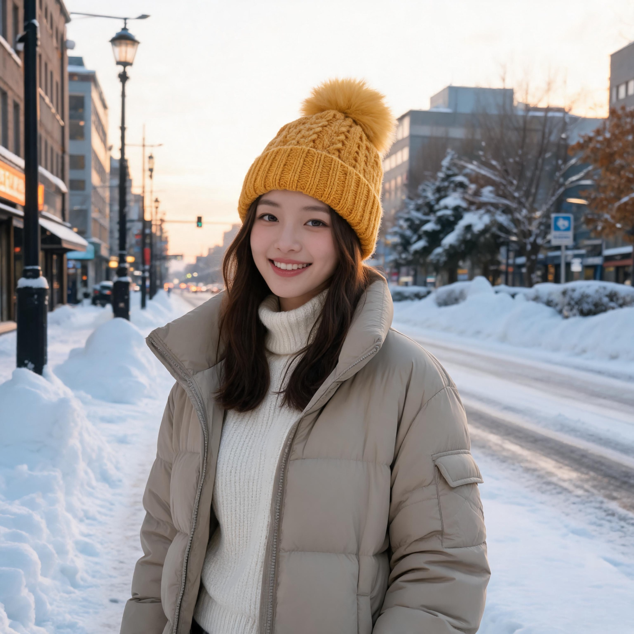 Women's Winter Warm Cable Knit Beanie Hat with Fluffy Faux Fur Pom Pom