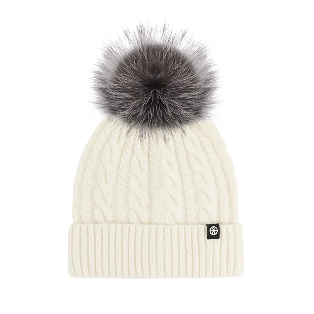 Winter Cable Knit Pom Pom Beanie Hat Soft Warm Cuffed Skull Cap