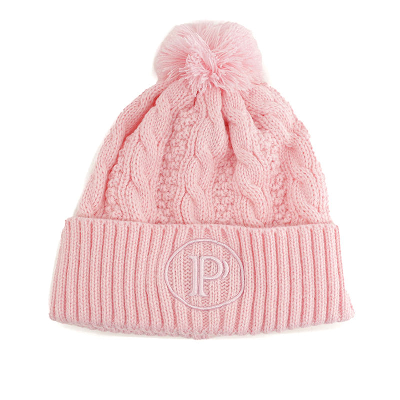 Winter Cable Knit Cuffed Pom Pom Beanie for Women and Men