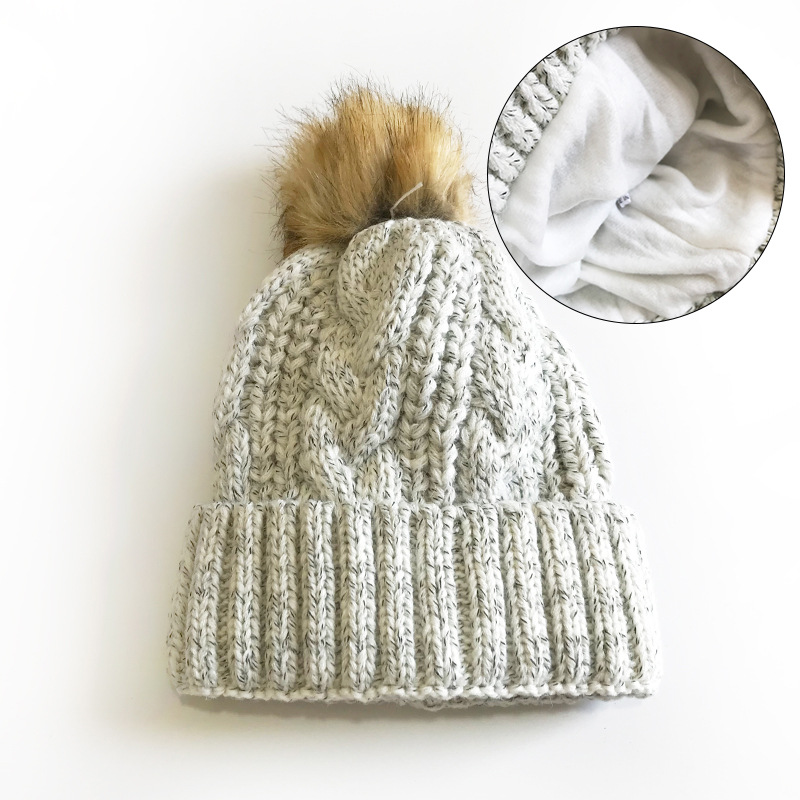 Chunky Cable Knit Beanie Hat with Faux Fur Pom Pom in Multiple Colors