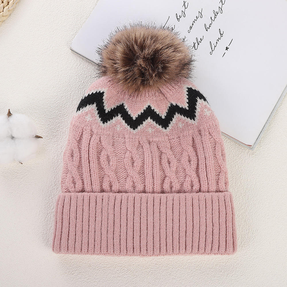 Winter Cable Knit Beanie with Faux Fur Pom – Warm, Soft & Stylish