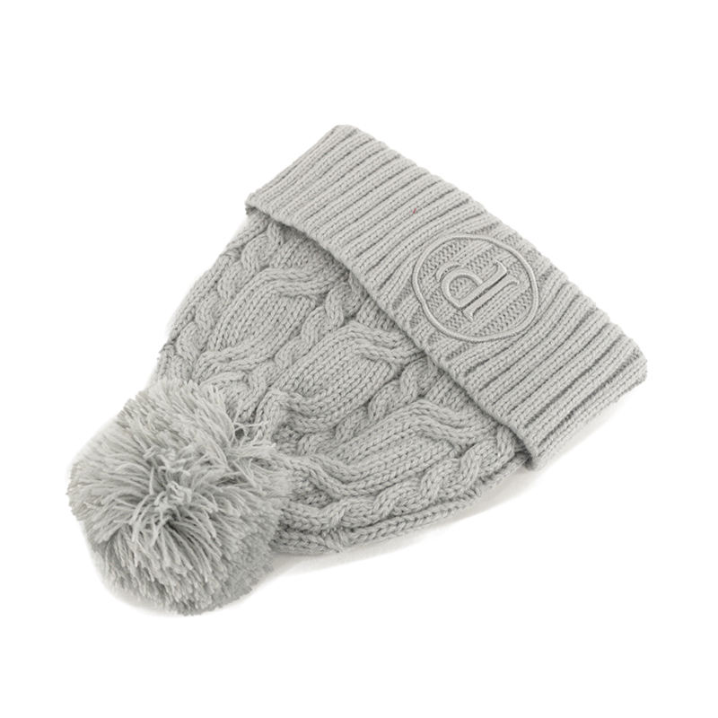 Women's Cable Knit Winter Pom Pom Beanie