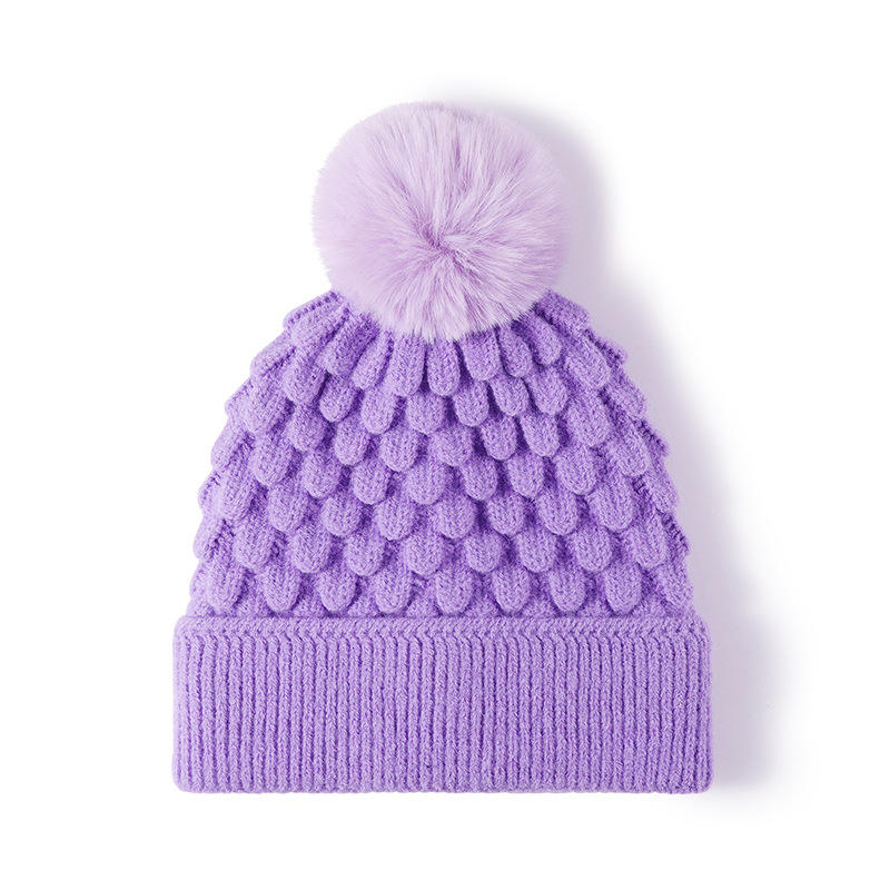 Winter Soft Cable Knit Pom Pom Beanie Hat for Women