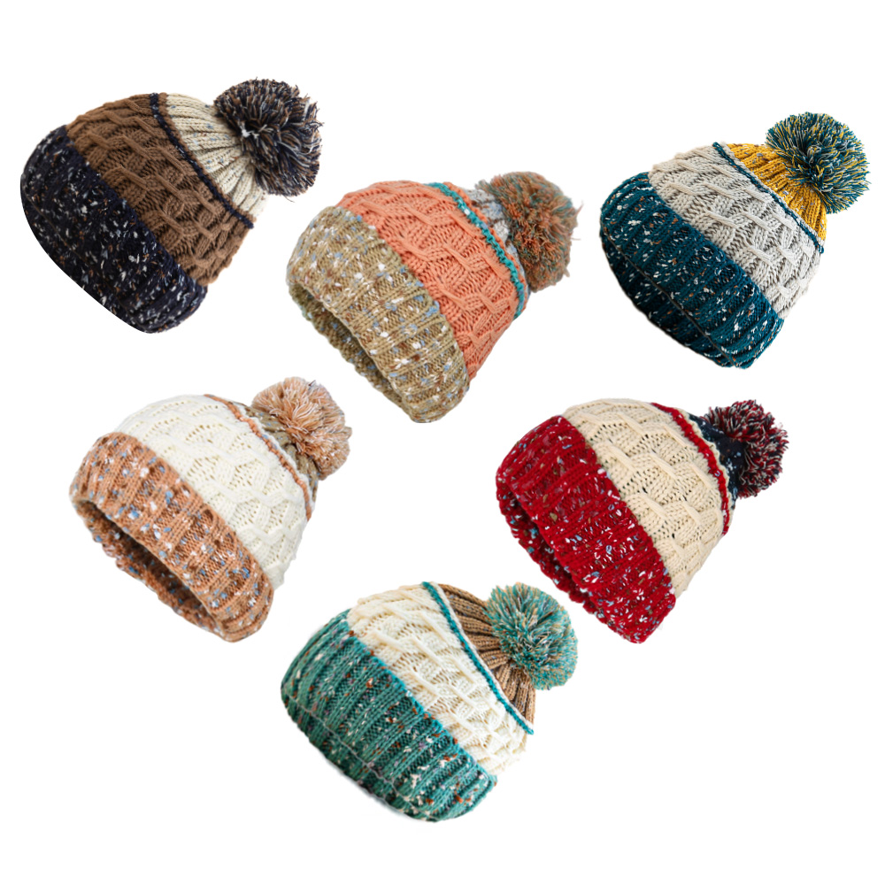 Cozy Chunky Cable Knit Winter Beanie Hat with Faux Fur Pom Pom and Cuffed Design
