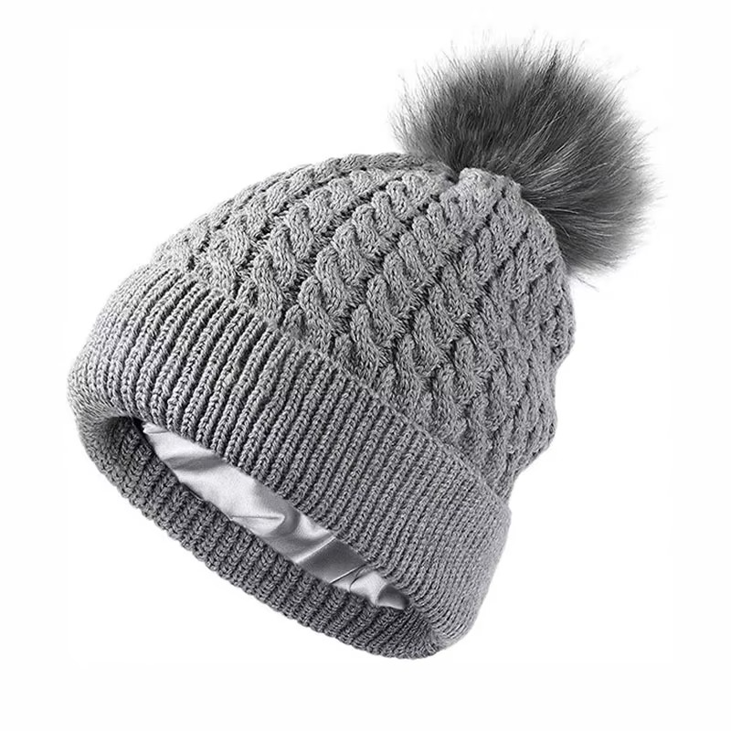 Warm Cable Knit Winter Pom Pom Hat – Unisex Snow Beanie Cap