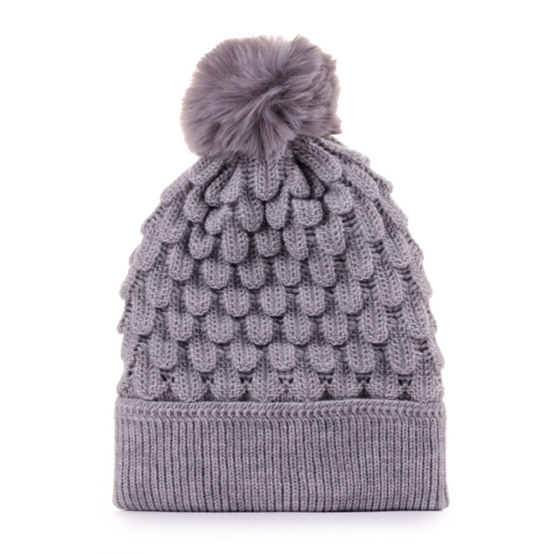 Winter Soft Cable Knit Pom Pom Beanie Hat for Women