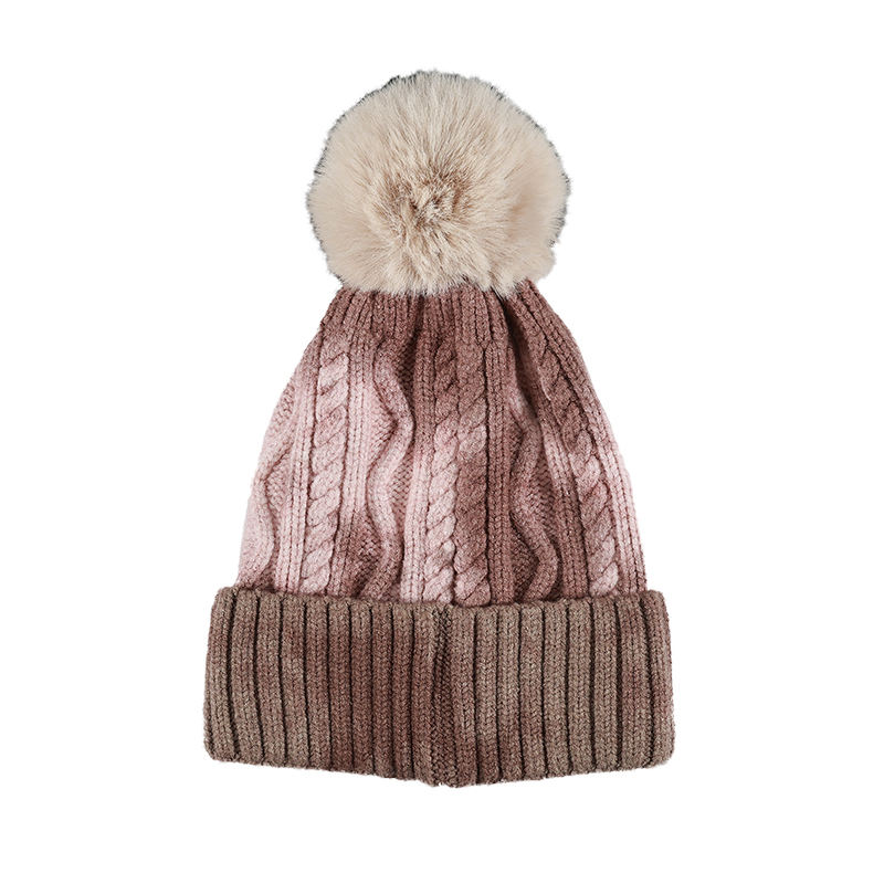 Winter Cable Knit Pom Pom Beanie Hat
