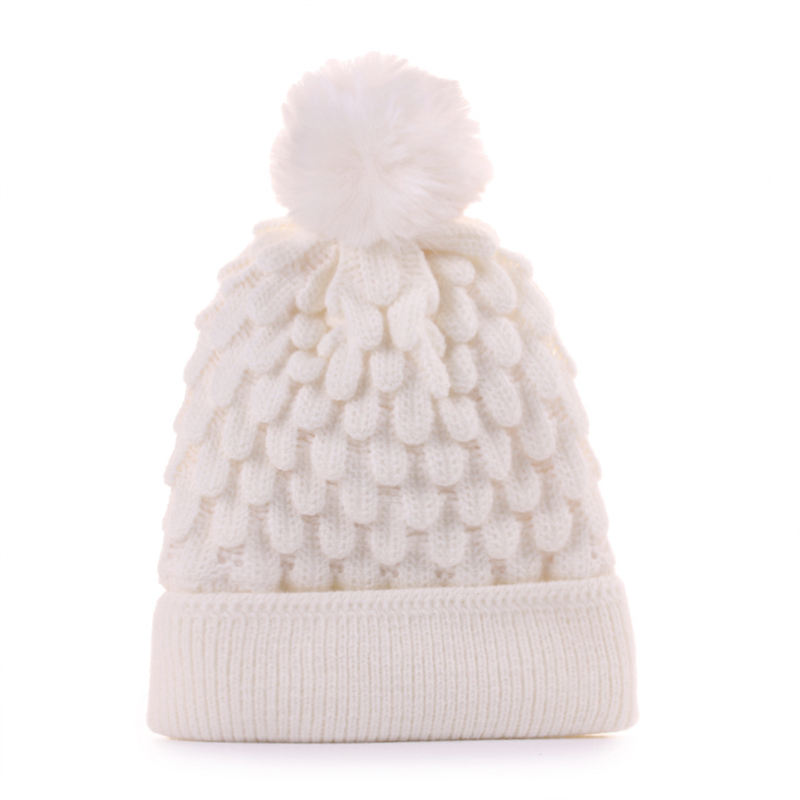 Winter Soft Cable Knit Pom Pom Beanie Hat for Women