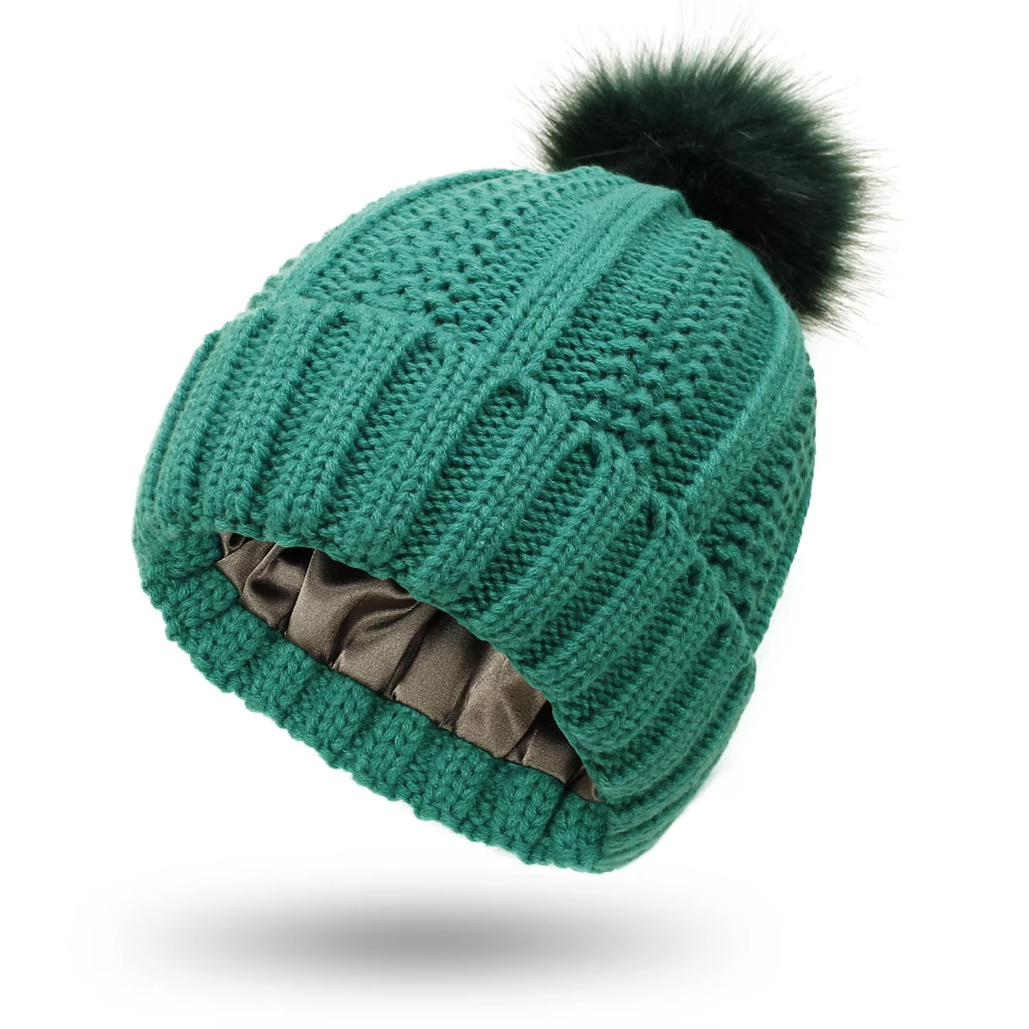 Warm Cable Knit Winter Pom Pom Hat – Unisex Snow Beanie Cap