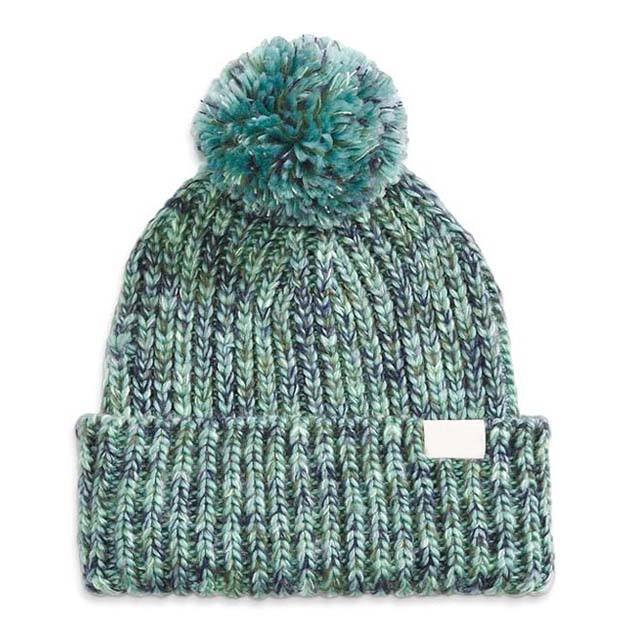 Multicolor Cable Knit Pom Pom Winter Beanie Hat