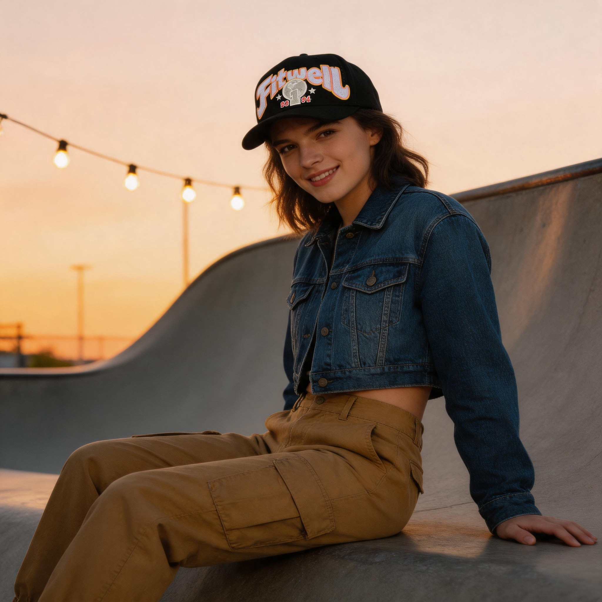 World Champions 93 94 Black Cotton Twill 5-Panel Baseball Cap with Oversized Multicolor 3D Embroidery and Curved Brim