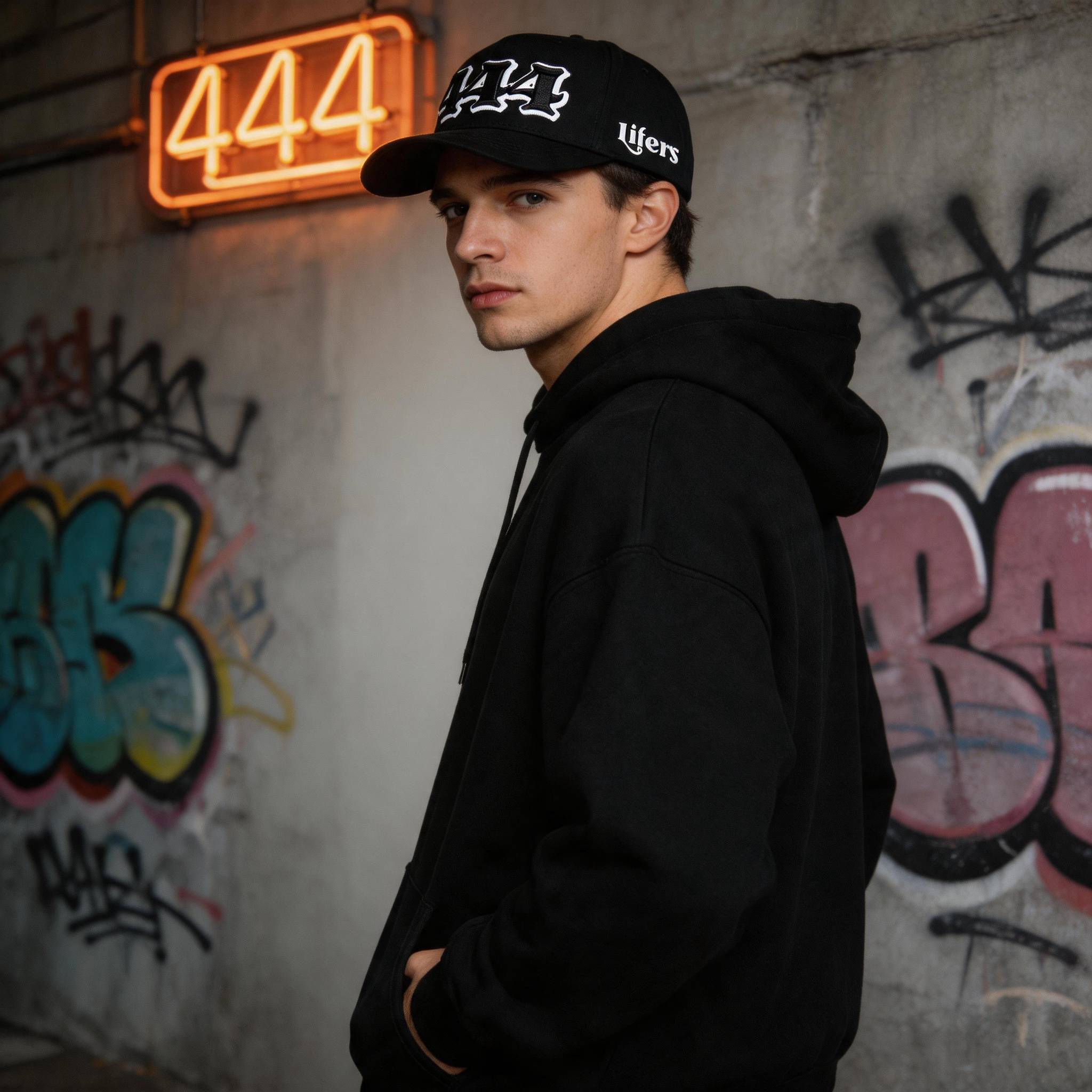 Black 3D Embroidered Logo Baseball Cap Cotton Twill Adjustable Snapback Hat
