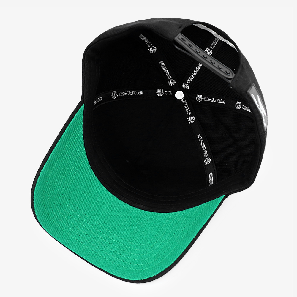 Black Cotton Baseball Cap with White 3D Monogram Embroidered Logo