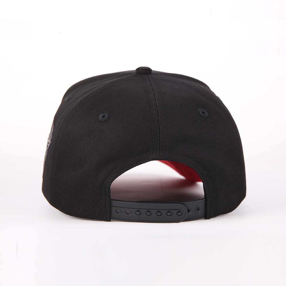 Black Embroidered Cross Pattern Adjustable Streetwear Baseball Cap Fashion Cotton Twill Hat