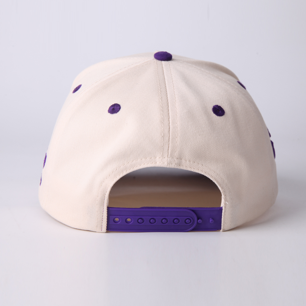 Perspective Purple and Cream Two-Tone 3D Embroidered Baseball Cap