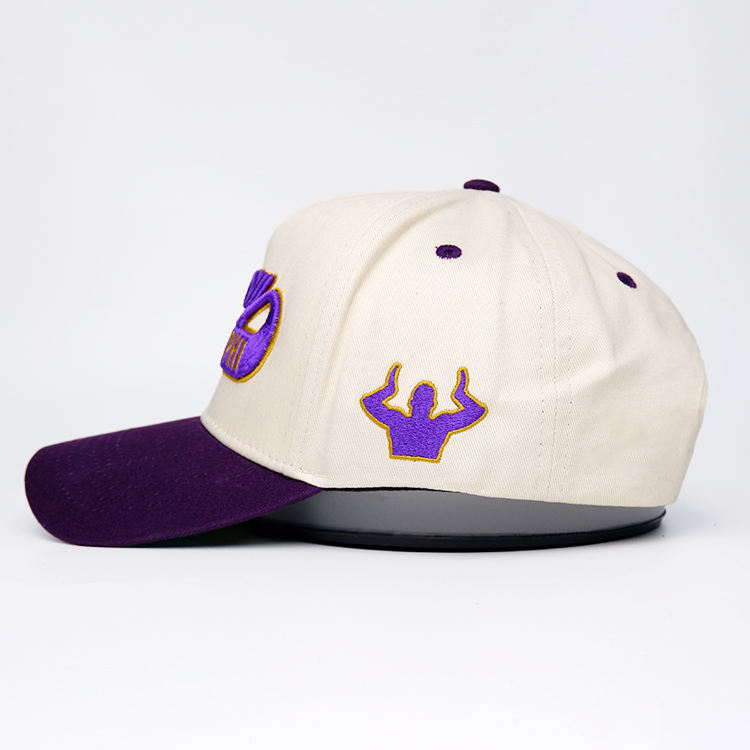 Cream and Purple Legacy Omega Psi Phi Embroidered Baseball Cap