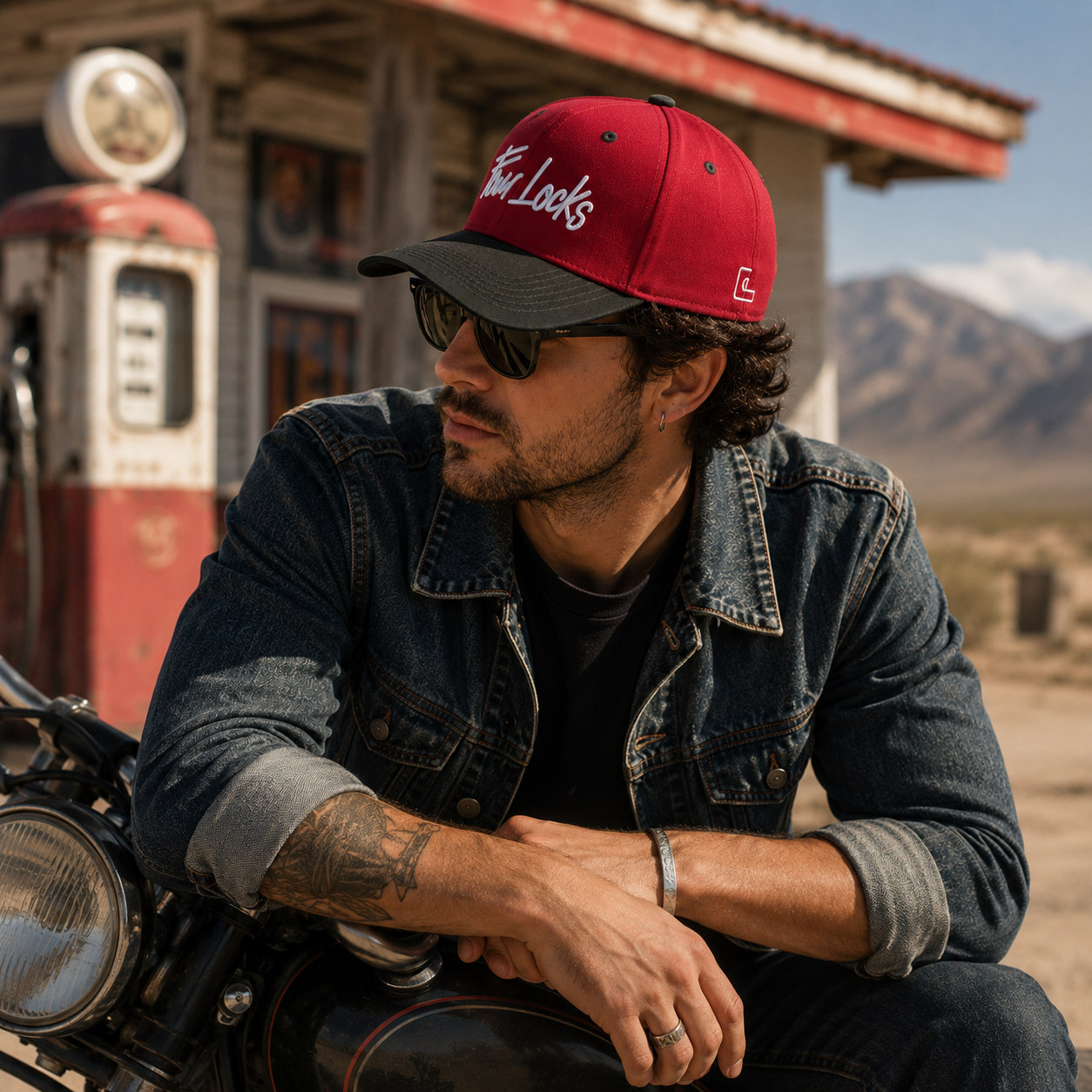 Four Locks Two Tone Embroidered Baseball Cap