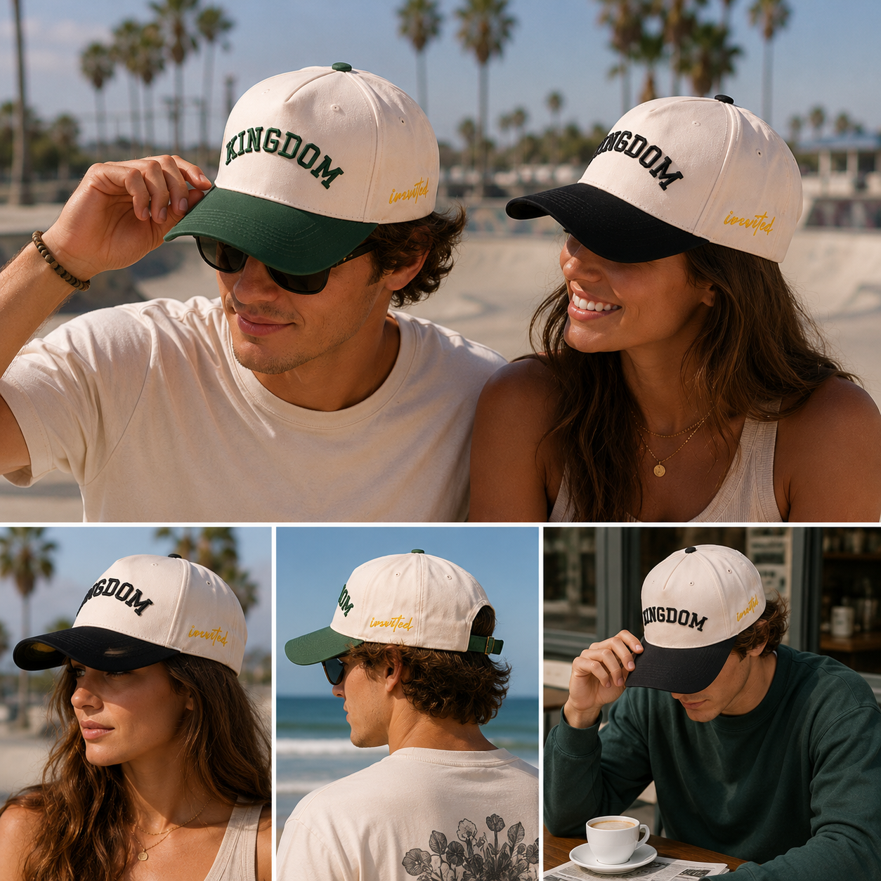 Cream Kingdom 3D Embroidered Two-Tone Baseball Cap
