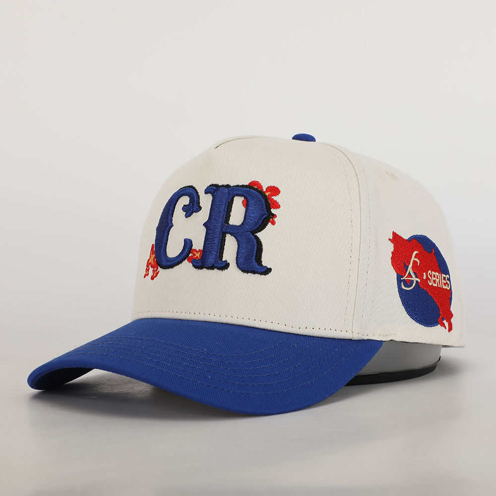 Two Tone Cotton Twill Baseball Cap with Raised CR Embroidery