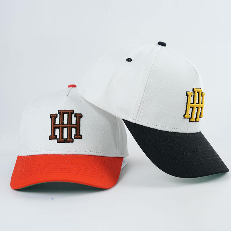 Two Tone Monogram Embroidered Baseball Cap Adjustable Cotton Hat