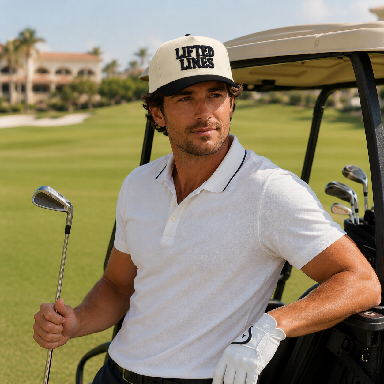 Lifted Lines Two-Tone 5 Panel Cotton Twill Baseball Cap
