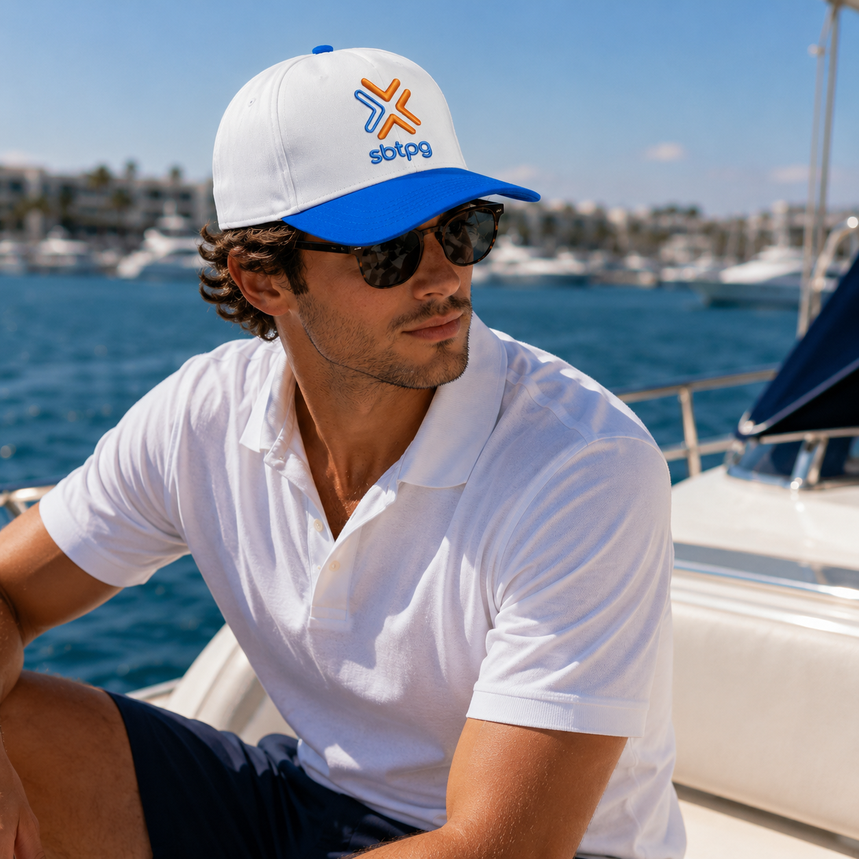 SBTPG 3D Logo Two Tone Cotton Twill 5 Panel Baseball Cap