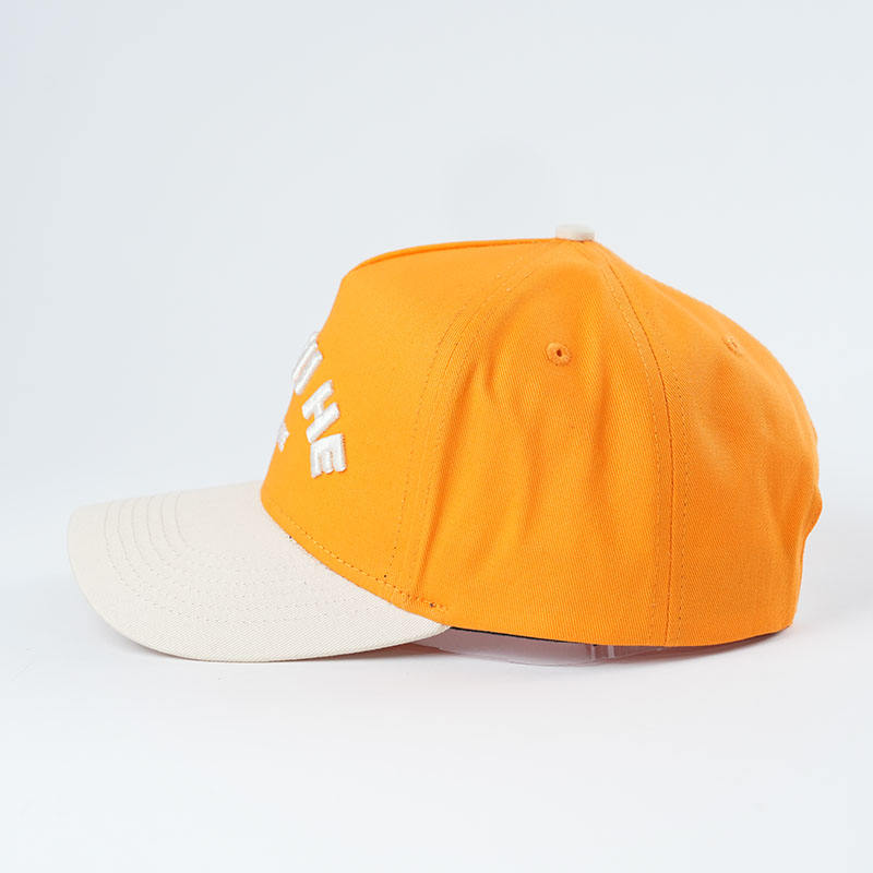 Orange Cream 3D Embroidered Curved Brim Baseball Cap