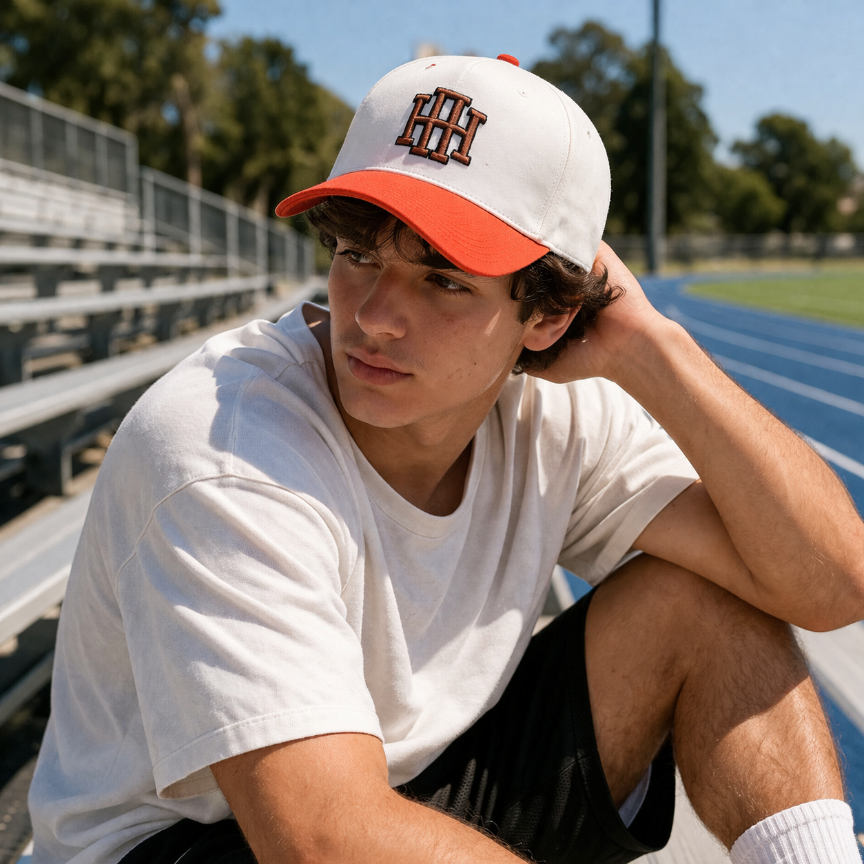 Two Tone Monogram Embroidered Baseball Cap Adjustable Cotton Hat
