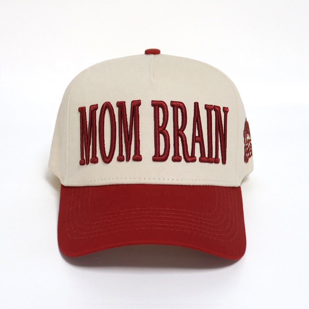 Mom Brain Embroidered Two Tone Baseball Cap Adjustable Snapback Hat
