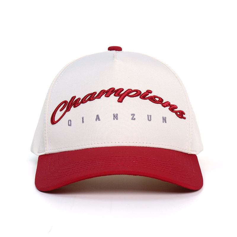 Ivory Red Champions Script Embroidered Baseball Cap