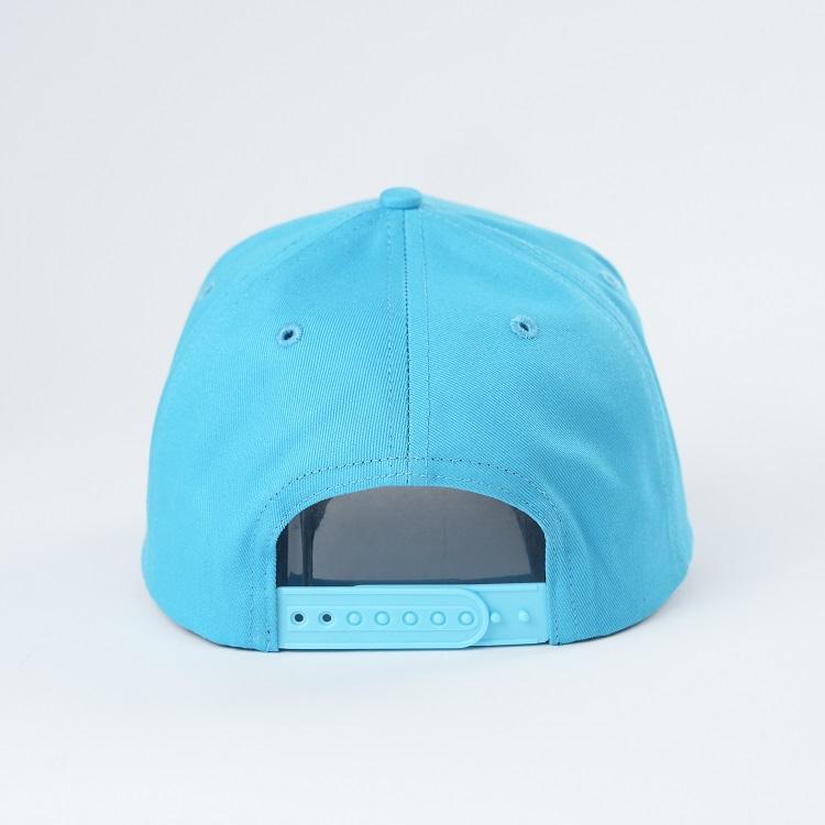 Aqua Blue Two-Tone Cotton Twill Baseball Cap with Raised Embroidery