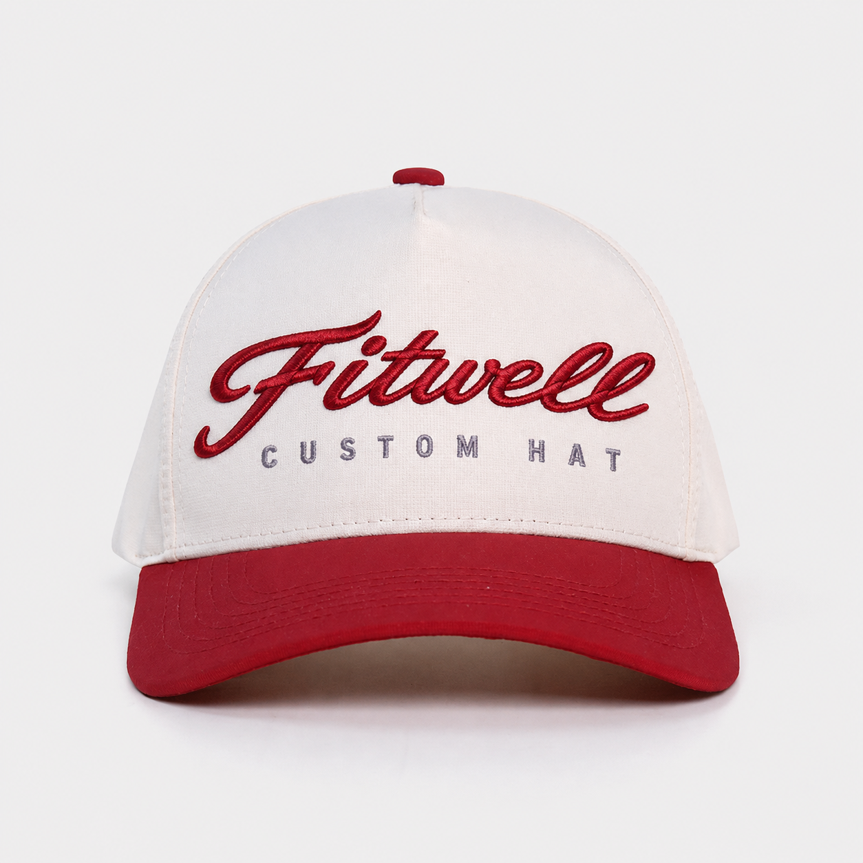 Ivory Red Champions Script Embroidered Baseball Cap