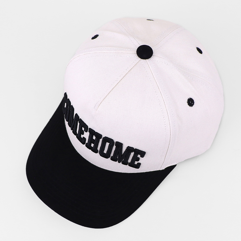Come Home Two Tone 5 Panel Baseball Cap with 3D Embroidered Letter Logo